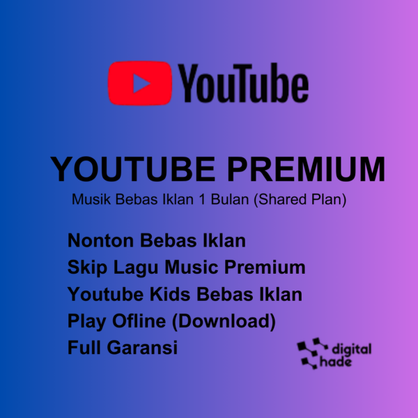 YouTube Premium 1 Bulan – Original Access | Bergaransi