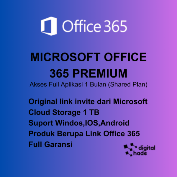 Office 365 Premium 1 Bulan – Word, Excel, PPT | Bergaransi