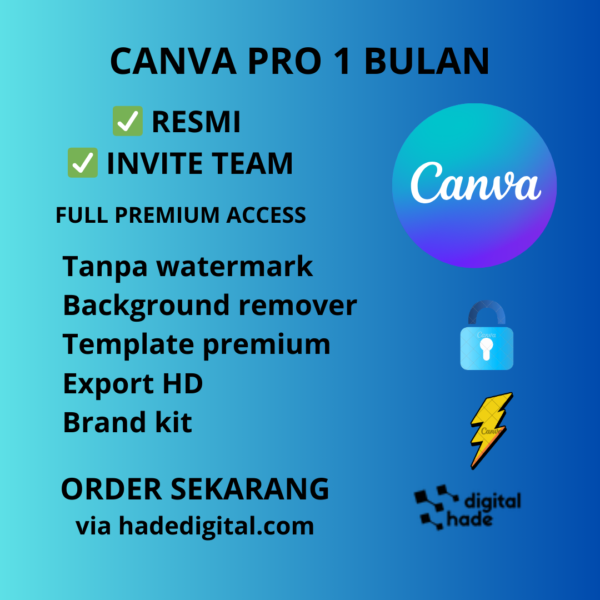 Canva Pro 1 Bulan — Akses Premium Resmi (Invite Team)